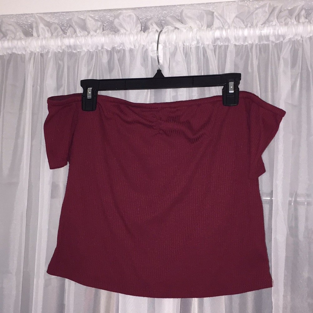 Strapless Crop-top (Burgundy)